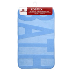 |Коврик для ванной 450х750мм VORTEX Bath с памятью h ворса=1,2см синий(24119)