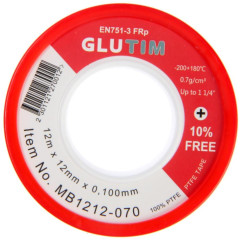 Лента Фум для воды TIM 12мм х 0,1мм 12м красная, плотность: 0,7г/см3