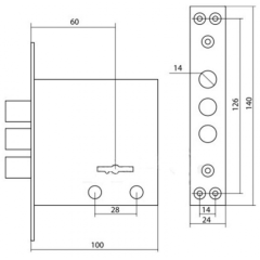 /Замок врезной б/руч. LEKSA ВZ-3 (2514C-3P) (19915)