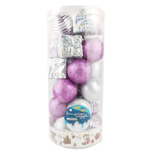 Шары новогодние набор 24шт, ассорти, Арт 31 (8\3263)