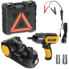 Домкрат подкатной DENZEL 1,5т электрогидрав. с гайковертом (51190)