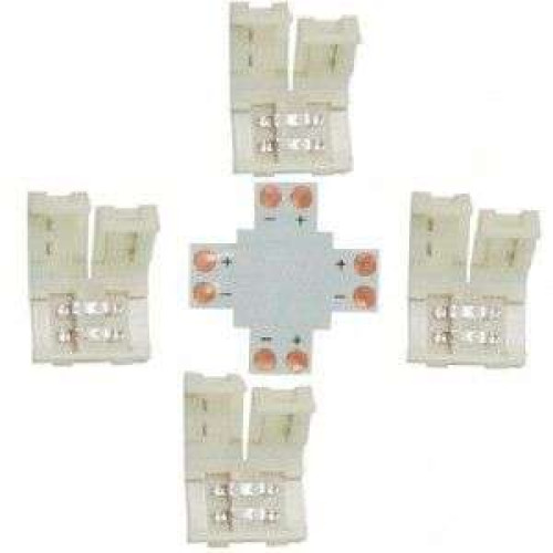 Комплект соед. ECOLA плата X для зажим разъема+4 зажима 2-х конт. SMD3528 SC28UXESB (542052)