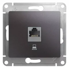 Розетка PC GLOSSA графит GSL001381K