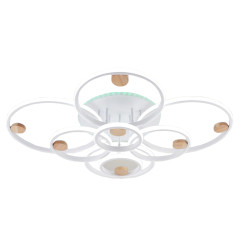 Светильник Люмис DK06342C/8 PR WT+WOOD 240W+10W LED RGB 3000-6000К d925 белый/дерево