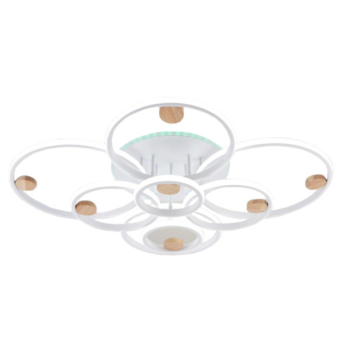 Светильник Люмис DK06342C/8 PR WT+WOOD 240W+10W LED RGB 3000-6000К d925 белый/дерево