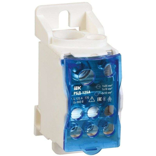 Распределительный блок на DIN-рейку РБД-125А 1-пол. IEK RBD-125 (571346)