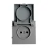 Розетка 2P ЭМИЛИ защ.шторки с крышкой платиново-сер RST16-5113-10