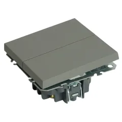 Переключатель 2-кл ЭМИЛИ перекрестный платиново-серый RSW10-5111-10