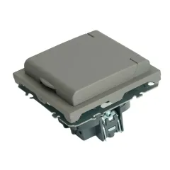 Розетка 2P+E ЭМИЛИ защ.шторки с крышкой платин-сер RST16-5112-10