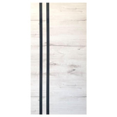 Дверное полотно VDM-41 ДО 70 Дуб арктик, покрытие ПВХ (VD) (лакобель черное)