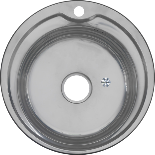 Мойка нерж. врезная MELANA 510 тол. 0,8мм, круглая, полир. (сифон, уплот., крепл.)