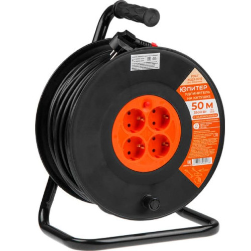 Удлинитель на катушке ЮПИТЕР 4-мест. 50м (ПВС 3х1,5) (JP8404-03)