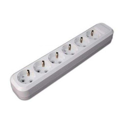 Колодка 6-пост. 2Р+E белая 16А MAKEL MGP181