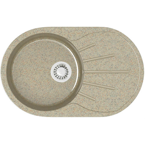 Мойка комп. глянц. MARRBAXX овальная Касандра Z110/Q5 730х450х215мм, песочная, сифон