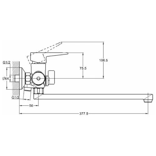Смеситель для кухни G-LAUF NEB4-A123, ф 35