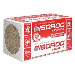 Утеплитель мин/ват ISOROC ИЗОЛАЙТ-Л пл-40 (1000х600х50)  (8шт, 4,8м2, 0,24м3, 40кг/м3)