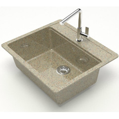 Мойка комп. глянц. MARRBAXX прямоугольная без крыла Z9/Q5 570х505х200мм, песочная, сифон