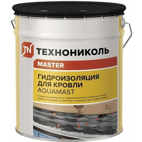 Мастика битумно-резиновая Aquamast гидроизоляция кровли 10кг