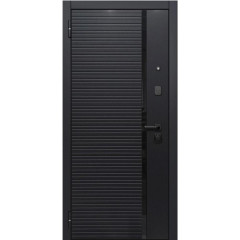 Дверь метал. 9 см Черное Зеркало/Сатин черный NEW (2050*860, Левая)