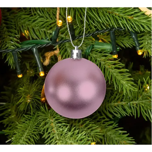 Шары новогодние WINTER GLADE 6см 12шт розовый микс 6012G006 (1381826)