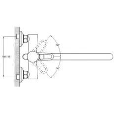 Смеситель для ванны G-LAUF NUD7-A045, ф-35