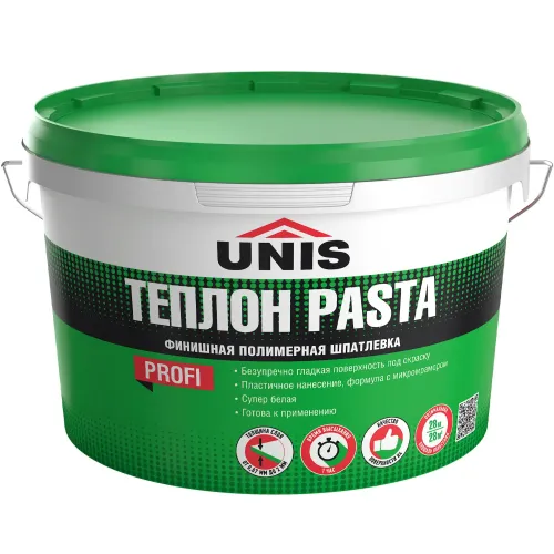 Шпатлёвка UNIS Теплон ПАСТА готовая 28 кг.