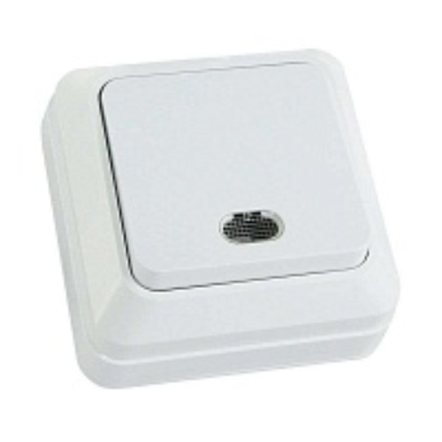 Выключатель О/У 1-кл TDM белый/подсв. Ладога SQ1801-0009