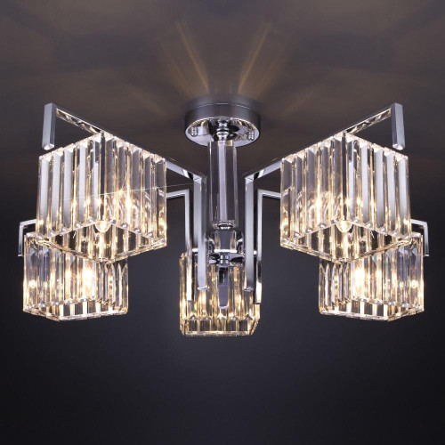 Светильник EUROSVET 10126/5 хром/прозрачный хрусталь smart умный дом