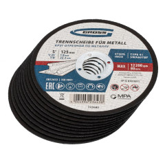 Круг отрезной GROSS 125х1,0 мм 10шт в металл банке