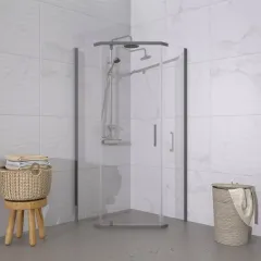 Душевое ограждение ТРИТОН Дека-Графит 90х90 пятиугольное (без поддона)