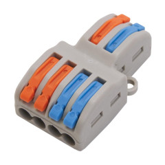 Клемма без пасты с рычажком проходная 4х2  0,08...4мм.кв.STEKKER LD222-424