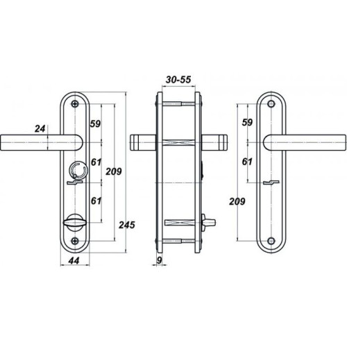 /Ручки на планке Меттэм НР 0601 правые (04192)