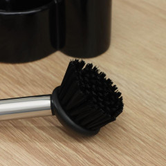 Дозатор для жидкого моющего средства ДОЛЯНА «Милитари», 370 мл, с губкой и щёткой, чёрный