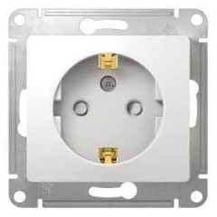 Розетка 2P+E GLOSSA белый шторки GSL000145 (458725)