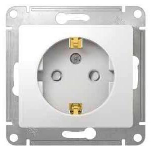 Розетка 2P+E GLOSSA белый шторки GSL000145 (458725)