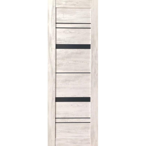 Дверное полотно VDL-08 ДО 70 Санторини белый , покрытие ПВХ (VD) (сатин графит)