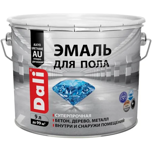 Эмаль для пола DALI серый 9 л