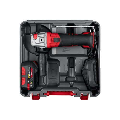 Акк Машина углошлифовальная ЗУБР УШМ-18-125-41, 18В, 1 АКБ (4Ач), в кейсе