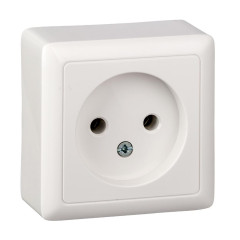Розетка О/У 2P ХИТ белый RA10-131-B (55124)