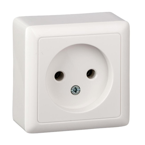 Розетка О/У 2P ХИТ белый RA10-131-B (55124)