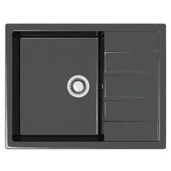 Мойка комп. глянц. MARRBAXX прямоугольная Катрин Z151/Q4 645х505х218мм, чёрная, сифон