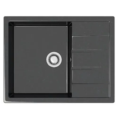 Мойка комп. глянц. MARRBAXX прямоугольная Катрин Z151/Q4 645х505х218мм, чёрная, сифон