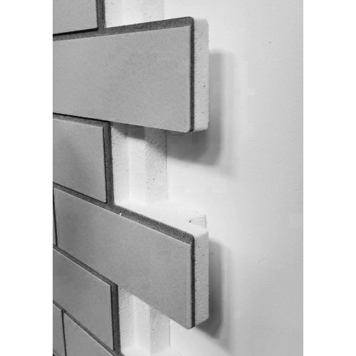 Фасадная термопанель Имитация Кирпича Темно-Коричневый белый шов (одинарный)