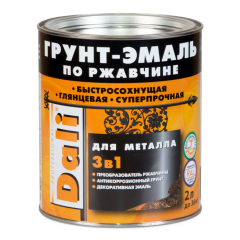 Грунт-эмаль DALI по ржавчине 3 в 1 гладкая RAL 2004 оранжевый 2 л