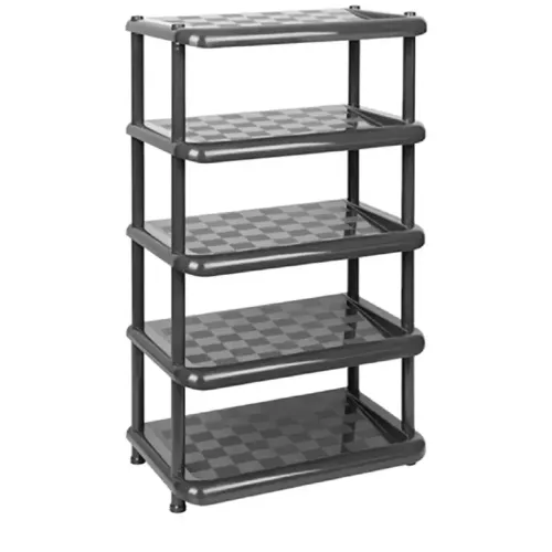 Полка для обуви IDEA пластик 5 секций 49.7*30.7*83.7 см металлик/графит М2710 (114773)