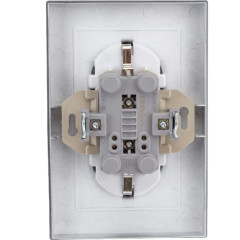 Розетка 2-ая 2P+E Universal Афина 16А в сборе графит A0128-Gr