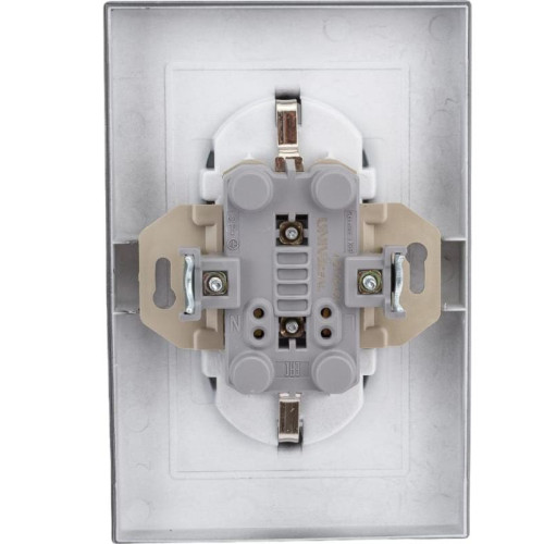 Розетка 2-ая 2P+E Universal Афина 16А в сборе графит A0128-Gr