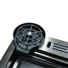 Мойка нерж. врезная DIKALAN KN754508 750х460х220, тол. 3 мм, черный PVD, с сифоном