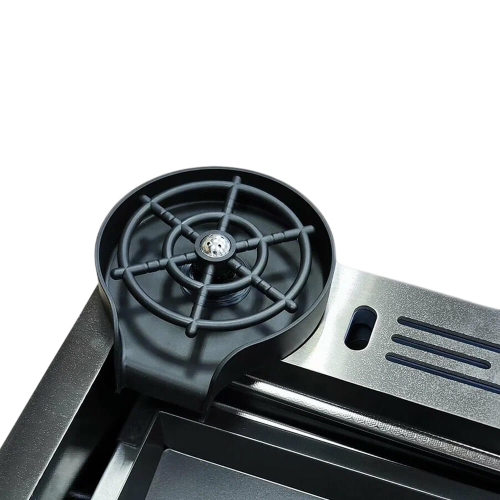 Мойка нерж. врезная DIKALAN KN754508 750х460х220, тол. 3 мм, черный PVD, с сифоном