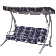 Качели садовые 3-х мест 198*115*176см до 240кг, клетка темно-серая, с москит сеткой LG5457M (281411)